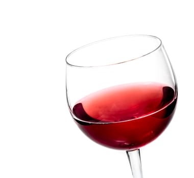 red wine in the glass isolated on white background
