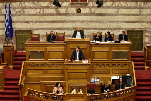 GREECE, Athens: Greek Prime Minister Alexis Tsipras announced his policy outline for his new term in Parliament on October 5, 2015. The government faces a confidence vote on October 7, which is customary after an election victory.
