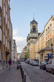 Brussels, Belgium - May 13, 2015: People at Church of St. Jean et St. Etienne aux Minimes on May 13, 2015 in Brussels, Belgium. The Minimes Church is the best place for organ concerts.