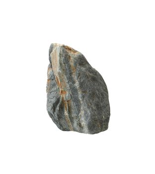 One gray stone isolated on white background with clipping path
