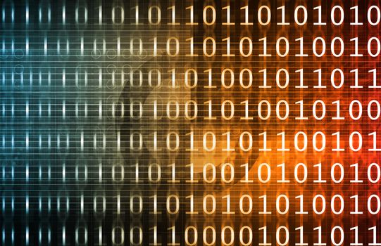 Binary Technology Stream with 1s and 0s Art