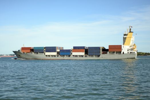 large ship container in cobh harbour ireland