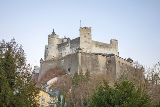 famous Hohensalzburg Fortress in Salzburg, Salzburger Land, Austria