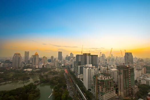 Bangkok city night view, Thailand