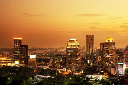 Bangkok city night view, Thailand