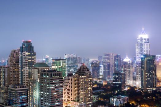 Defocus Bangkok city night view, Thailand