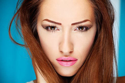 Make up on brunette woman