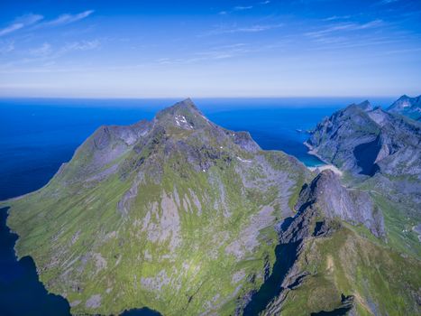 Magnificent peaks on Lofoten islands in Norway