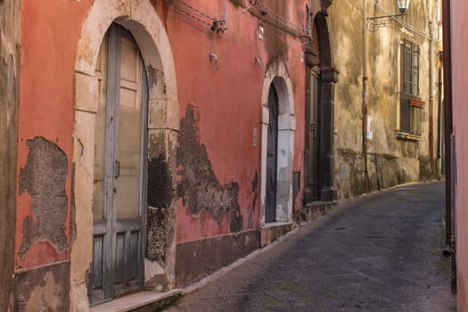 The old streets of acireale, catania, sicily.