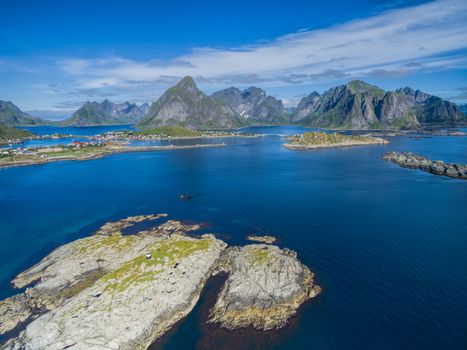 Picturesque fishing village Reine on Lofoten islands in Norway