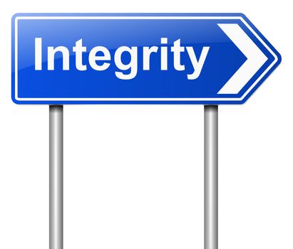 Illustration depicting a sign with an integrity concept.