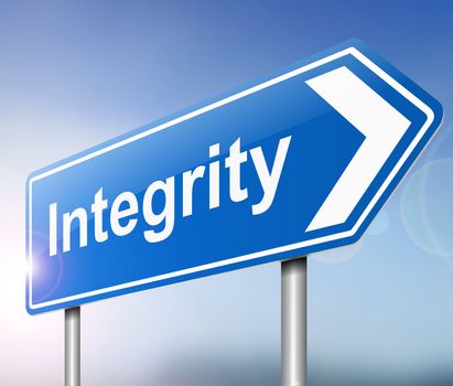 Illustration depicting a sign with an integrity concept.