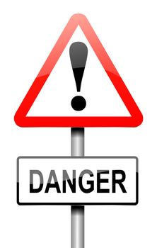 Illustration depicting a sign with a danger concept.