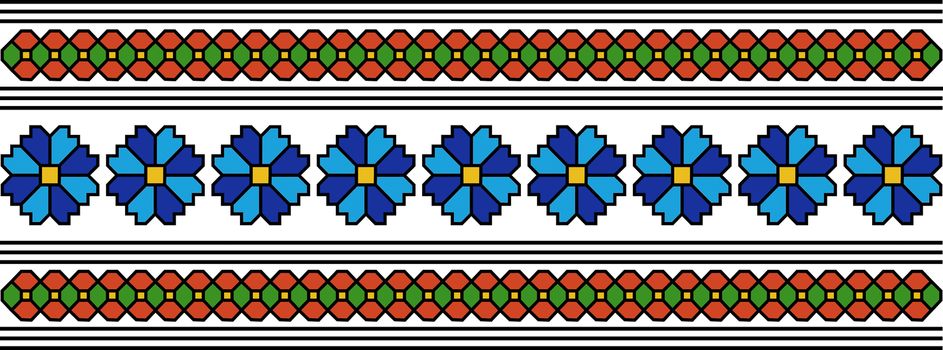 abstract flower romanian folk popular motifs pattern