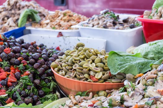 View of a typical stall with Sicilian products