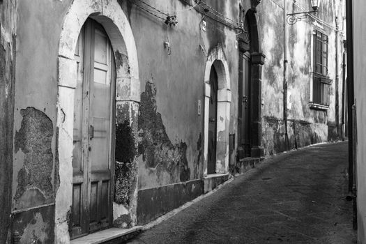 The old streets of acireale, catania, sicily.