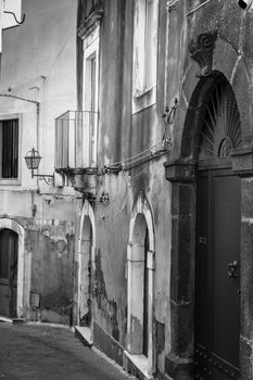 The old streets of acireale, catania, sicily.