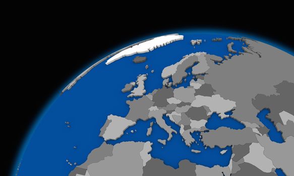 Europe on planet Earth, political map