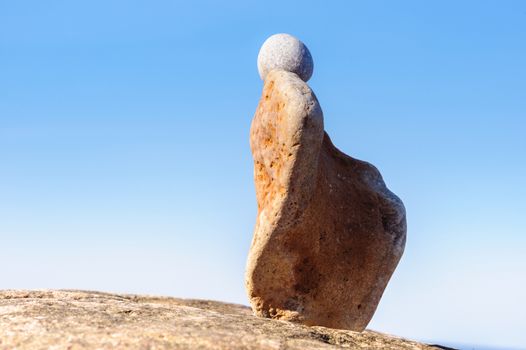 Composition of stones on the coast