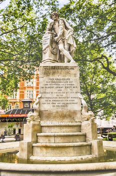 Statue of William Shakespeare in Leicester Square, London, UK