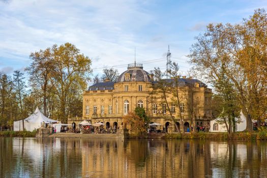 Ludwigsburg, Germany - November 9, 2013: Country house hotel Castle Monrepos during Winterzauber exhibition.