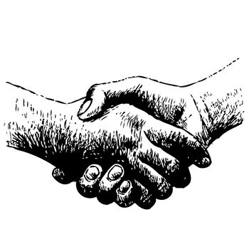 hand drawn illustration of shaking hands