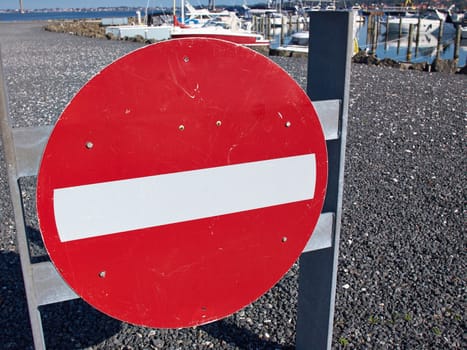 Restricted area zone with No Entry sign