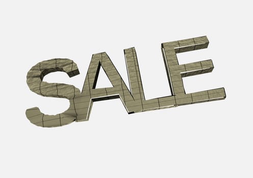 Glossy three-dimensional inscription Sale as a sign.
