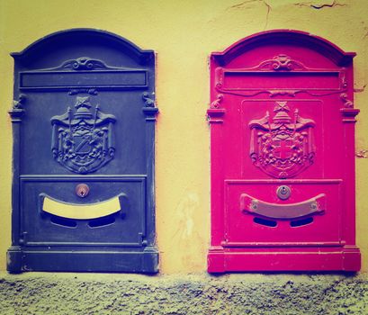 Post Boxes on the Wall, Instagram Effect