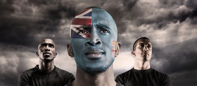 Samoa rugby player against cloudy sky