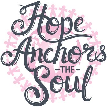 hope anchors the soul against pink earth for breast cancer