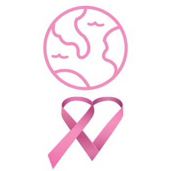 Breast cancer awareness message against pink earth for breast cancer