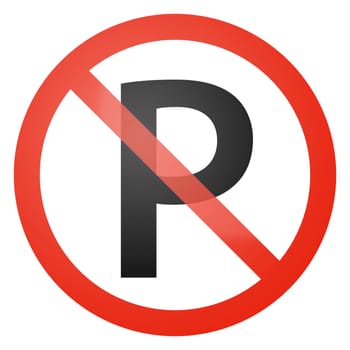 Parking not allowed sign - white background