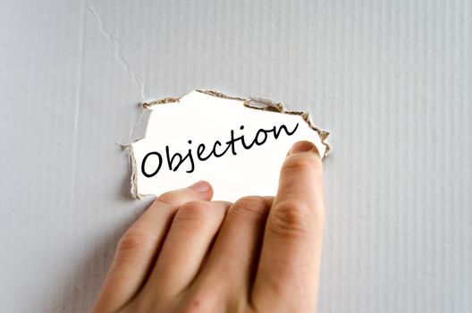 Objection text concept isolated over white background