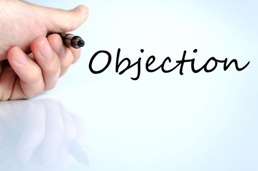 Objection text concept isolated over white background