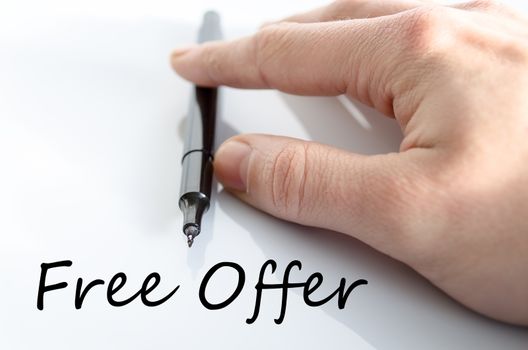 Free offer text concept isolated over white background