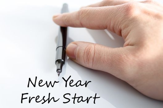 New year fresh start text concept isolated over white background