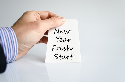 New year fresh start text concept isolated over white background