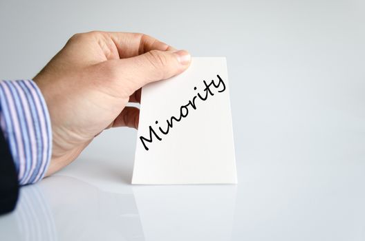 Minority text concept isolated over white background