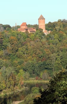 Turaida Castle (Latvian: Turaidas pils, German: Treiden, Treyden) is a recently reconstructed medieval castle in Turaida, in the Vidzeme region of Latvia, on the opposite bank of the Gauja River from Sigulda.