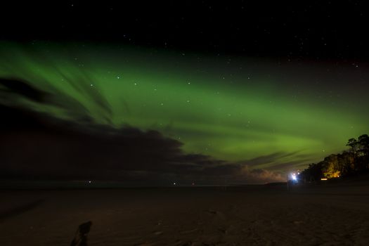 ESTONIA, Narva-Joesuu: Stunning aurora as seen from Narva-Joesuu, north-eastern Estonia, on the night of October 7, 2015. 