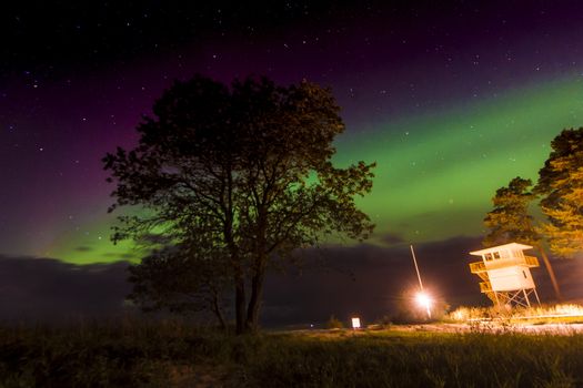 ESTONIA, Narva-Joesuu: Stunning aurora as seen from Narva-Joesuu, north-eastern Estonia, on the night of October 7, 2015. 