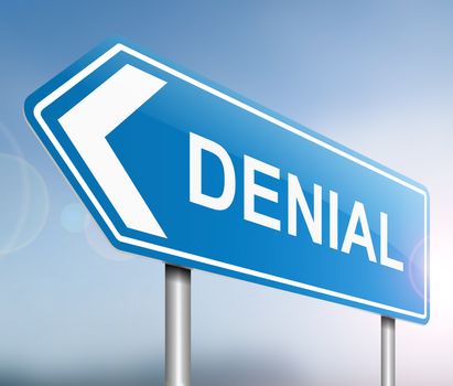 Illustration depicting a sign with a denial concept.