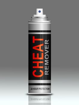 Illustration depicting an aerosol can with a cheat concept.