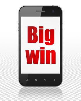 Business concept: Smartphone with red text Big Win on display