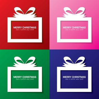 Collection christmas gift boxes with a holiday message