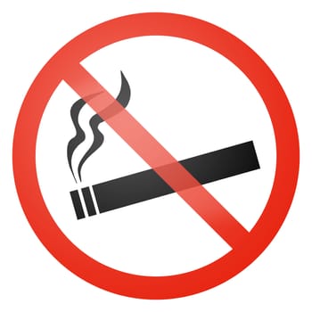 Smoking not allowed sign - white background