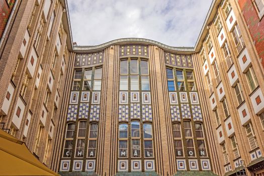 Berlin, Germany - October 26, 2013: Exterior view / facade of the Camaeleon Theatre. A theatre early 20. th century with new ballroom, bars, and restaurants for music shows and cabaret