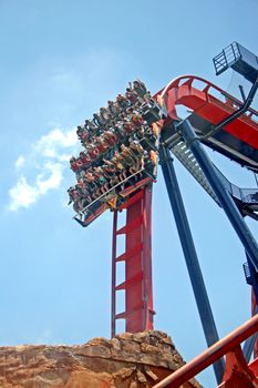 TAMPA, FLORIDA - May 9, 2007 - The SheiKra Diving Roller Coaster in Busch Gardens Tampa.