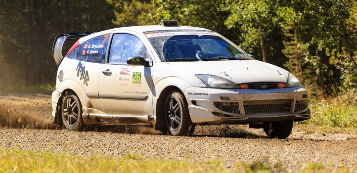 ROCKY MOUNTAIN AUG. 23.  2015. CANADA: The  CSCC  Rally Test Day Some of the best drivers from Canada are competing in the Rocky Mountain. The race held in different province of Canada's best dirt roads for motor-sport.
